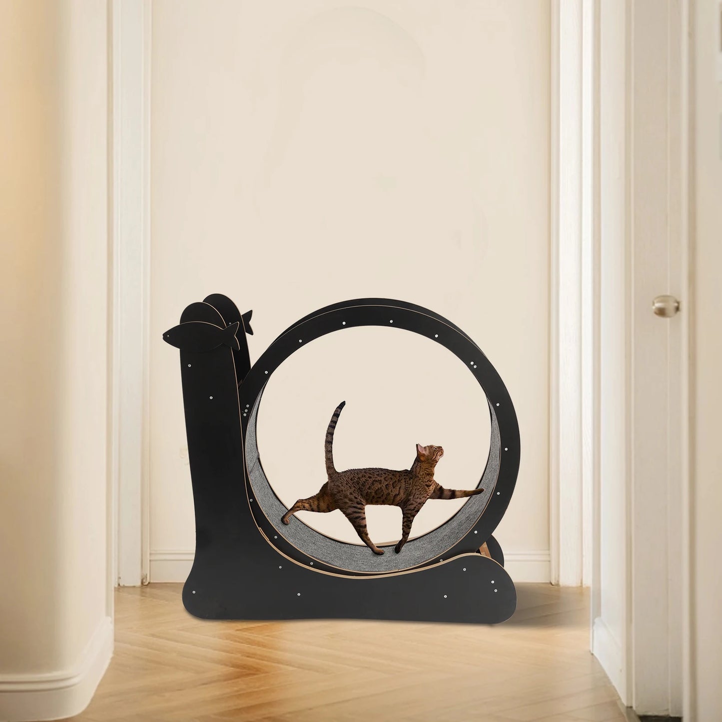 Cat Exercise Wheel, Large Cat Treadmill With Carpet Runway For Indoor Cats 43.3 * 13.4 * 40.1 Inches (Black)