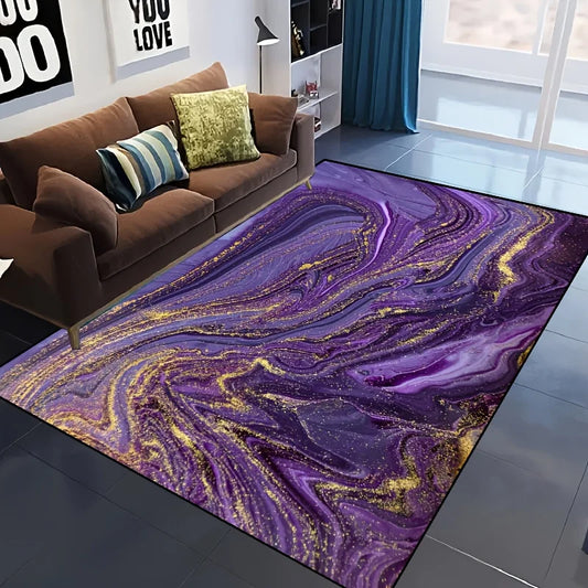 Purple Non Slip Rug, Machine Washable Mat, Large Size Options, Perfect for Entryway Living Room Bedroom, Stylish Home Decor