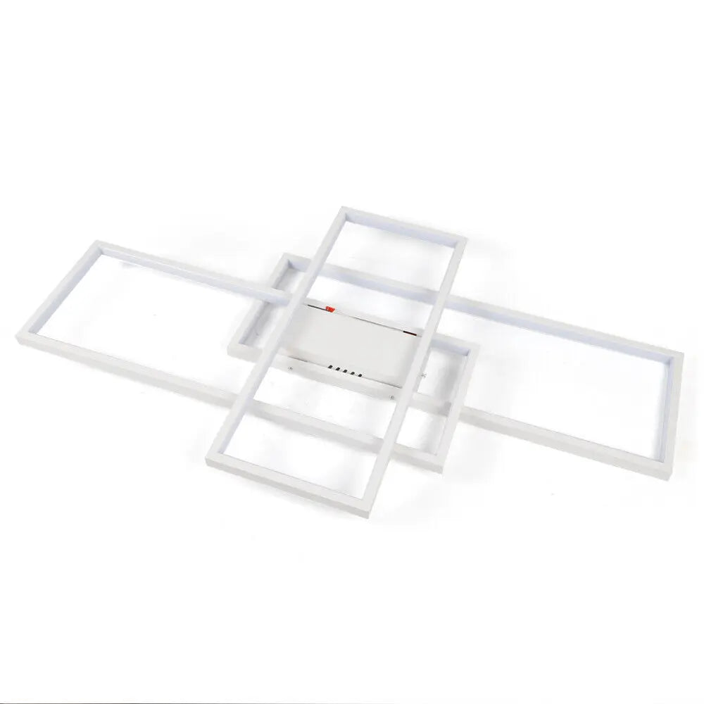 LOYALHEARTD Modern LED Square Ceiling Light Dimmable Flush Mount Living Room Chandelier Lamp W/ Remote