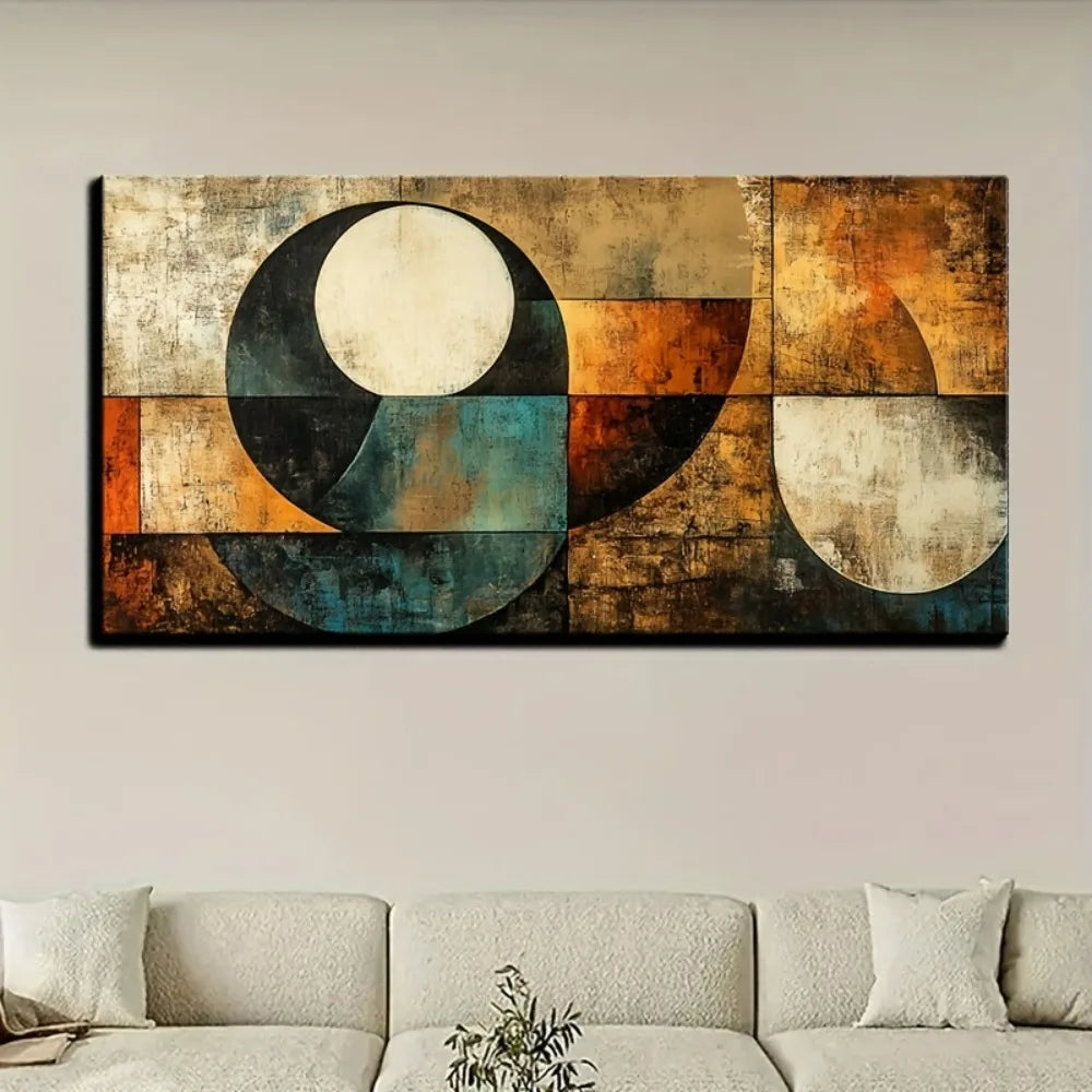 Abstract Wall Art - Framed picture artwork, modern mural living room mural, 1.5 inch thick pine solid wood frame