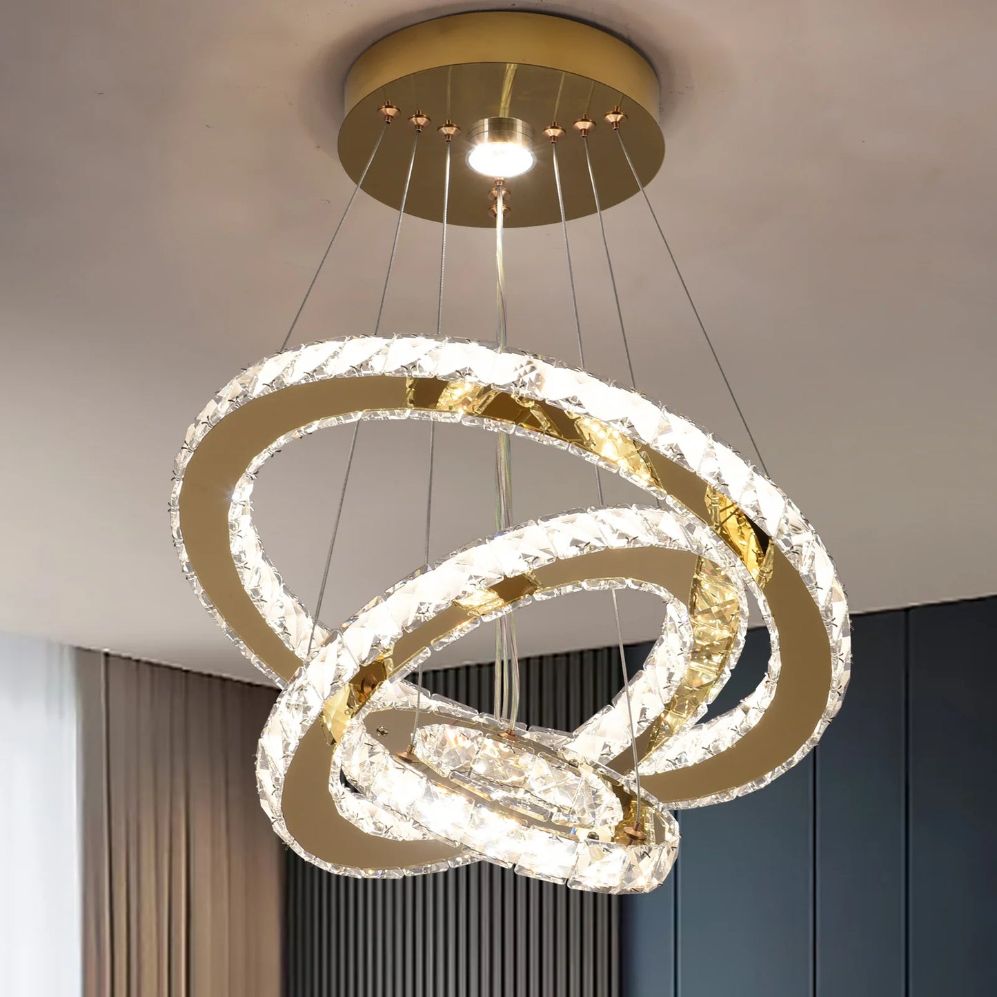 French luxury crystal chandeliers Hall living room Led ceiling lamp pendant ceiling light Room Kitchen Dining table decoration 