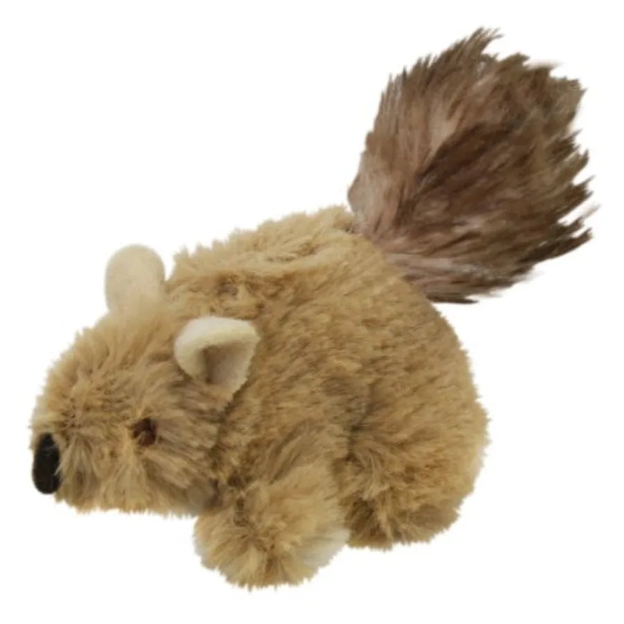 OurPet's PlayNSqueak Backyard Cat Toy Squeaking Squirrel All Breed Sizes