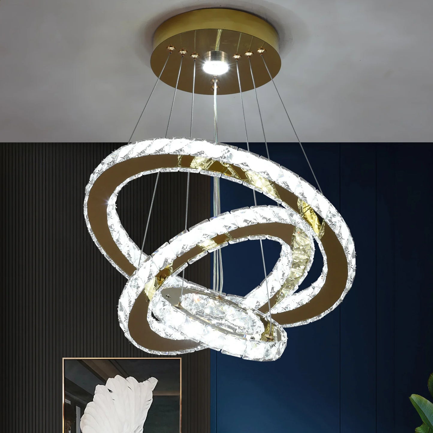 French luxury crystal chandeliers Hall living room Led ceiling lamp pendant ceiling light Room Kitchen Dining table decoration 