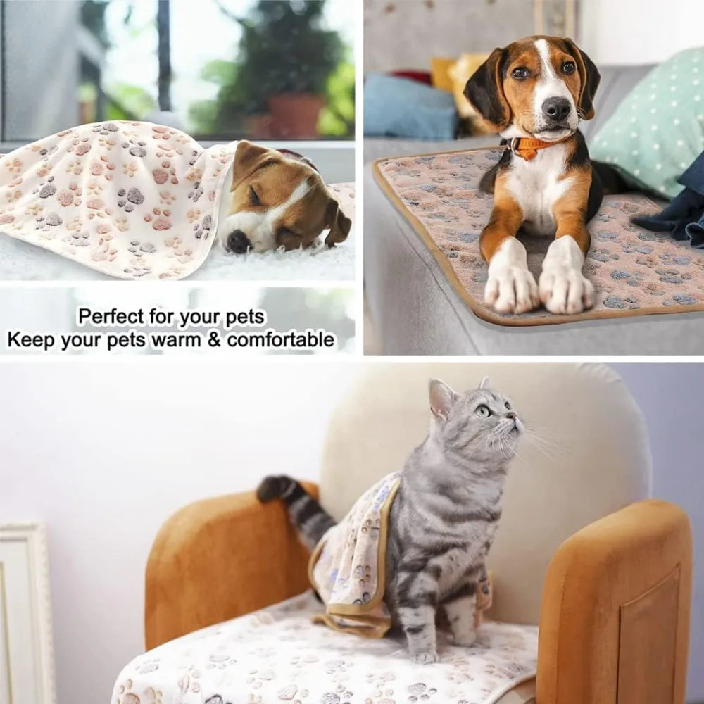 3 Pack Cat and Dog Blanket Soft & Warm Fleece Flannel Sleep Mat, Great Pet Throw for Puppy, Kitten,Cats,Small Dogs (Small 23" x
