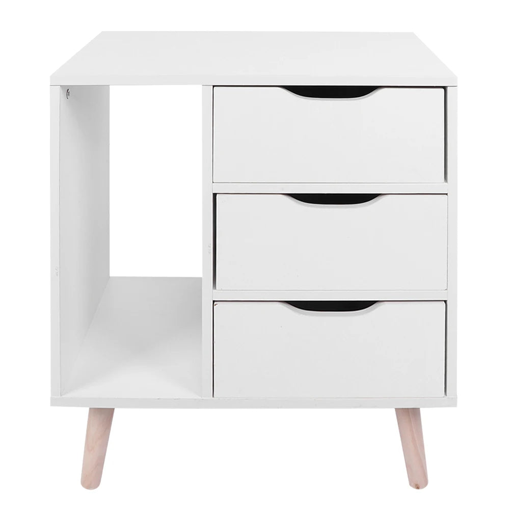 Drawer Bedside Table  Standing Bedroom Bedside Table Night Stand Cabinet with Drawers Foot Storage Organizer Bedside Cabinet