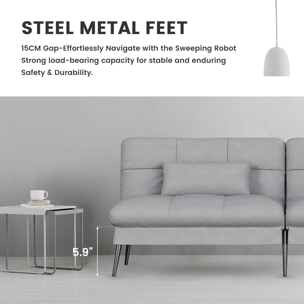 72″ Convertible Sofa Bed , Fabric Couch with Adjustable , Loveseat Recliner Sleeper Furniture futon Set Comfortable sofa