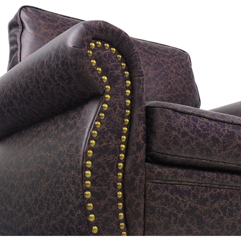 Living Room Furniture Sets,Sofa Sets and Couch Sets for Living Room,Mid-Century Vintage Sofa Couches with Rivet Design