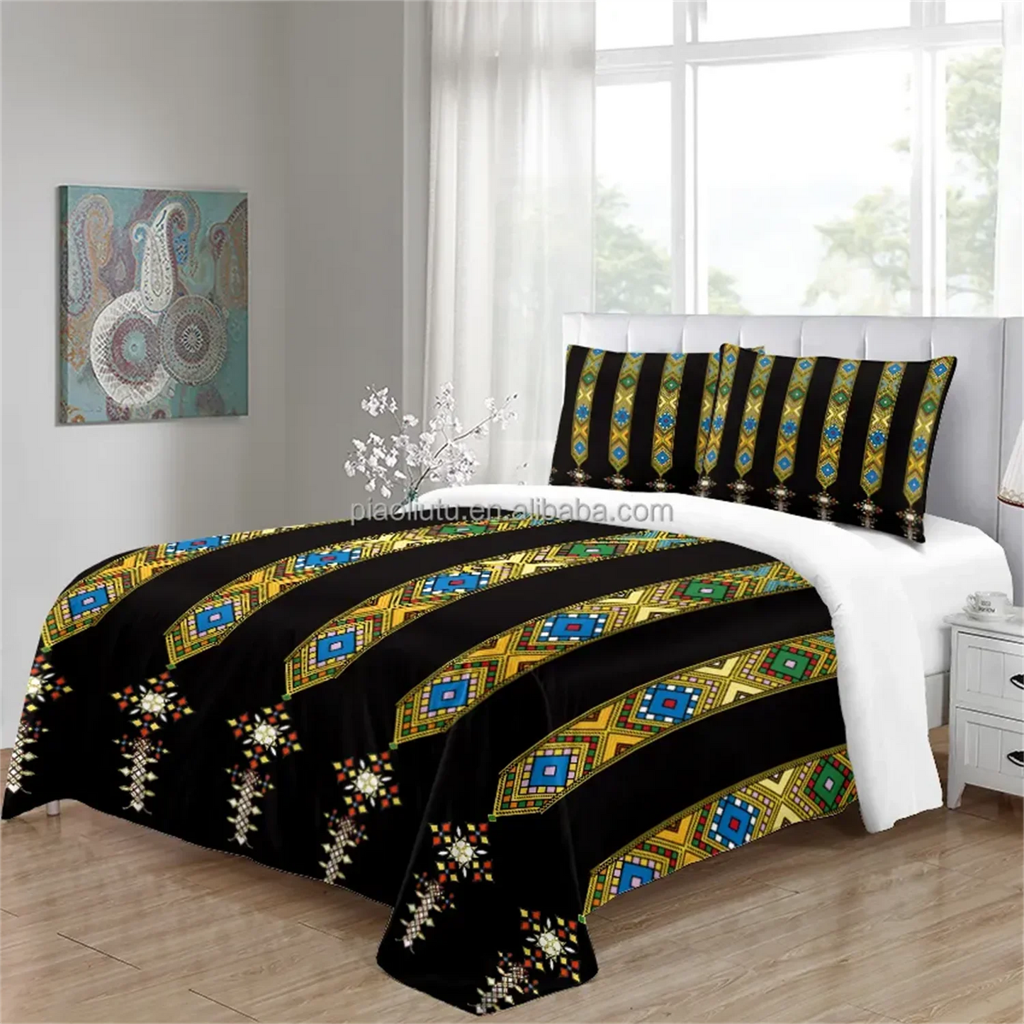 Luxury Brands Black Gold Design Comforter Soft King Queen Full Size Duvet Cover Set 3pcs Bedding Set Quilt Cover 2 Pillowcases