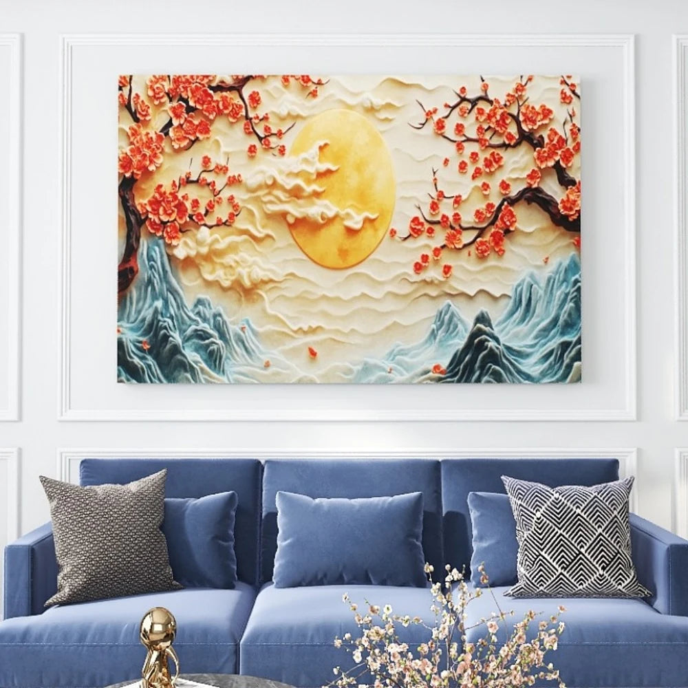 1.5-Inch Thick Pine Solid Wood Frame, Canvas Wall Art, Birthday Gift Art Wall Painting, Bedroom, Office, Living Room