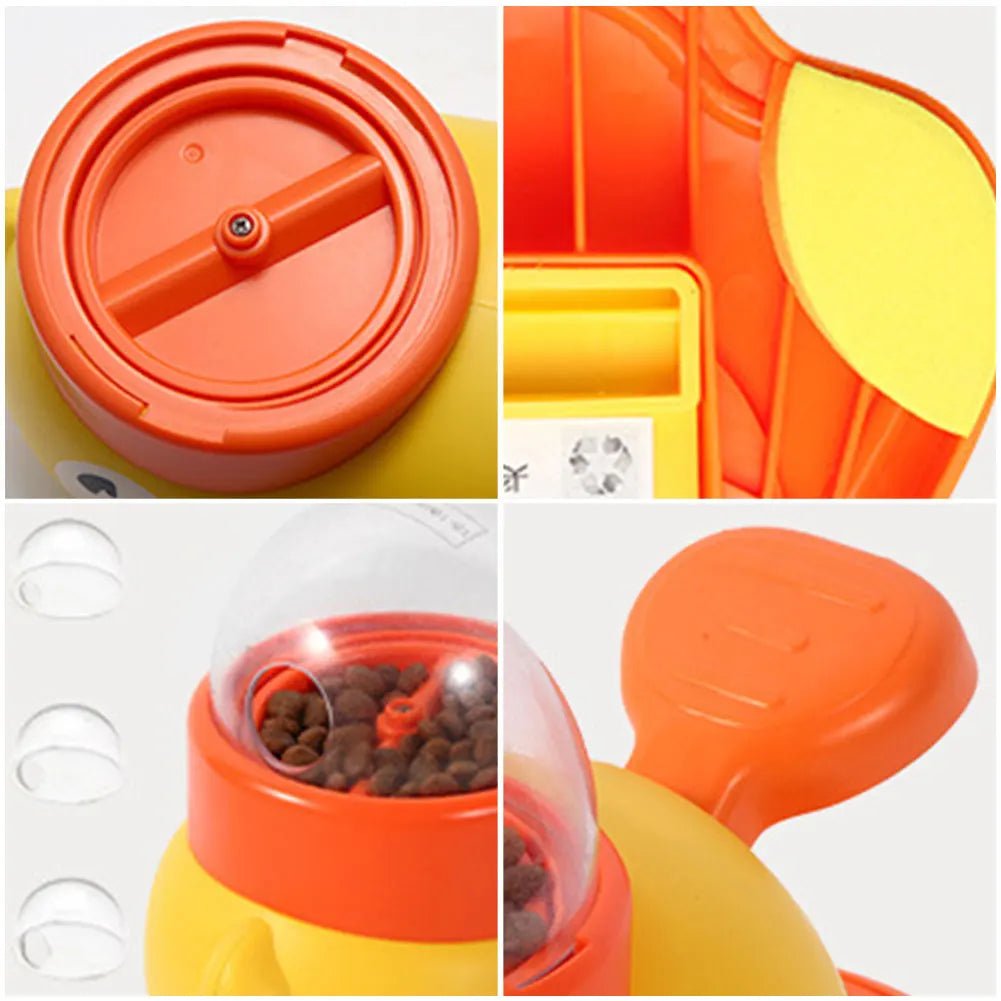 Dog Interactive Slow Feeder Cartoon Duck Design Interactive Pet Food Treat Dispenser Pet Snack Feeder for Small & Medium Dogs