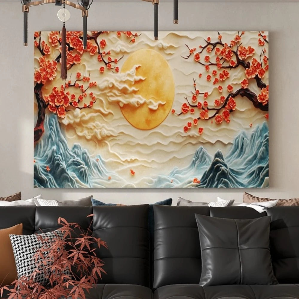 1.5-Inch Thick Pine Solid Wood Frame, Canvas Wall Art, Birthday Gift Art Wall Painting, Bedroom, Office, Living Room