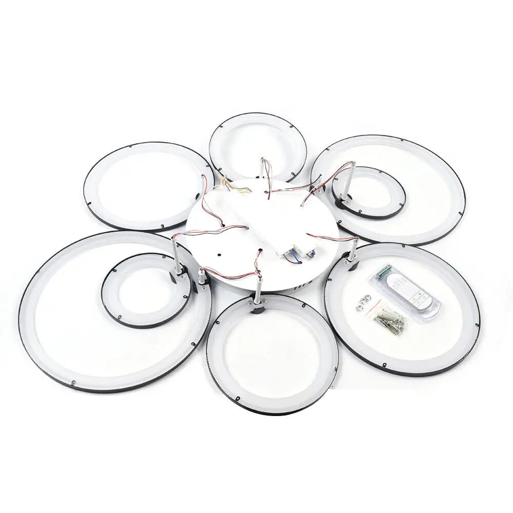 LOYALHEARTD Modern LED Ceiling Light Pendant Lamp Indoor Living Room Dimmable Fixture 8Hesds Flush Mount 3-Color