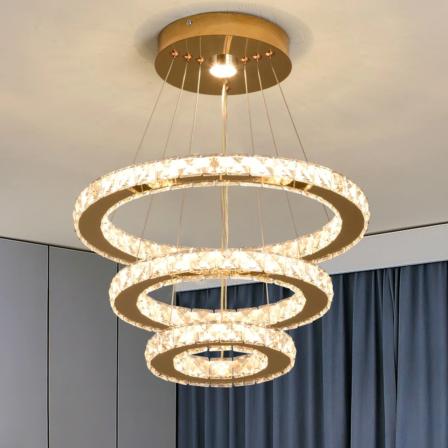 French luxury crystal chandeliers Hall living room Led ceiling lamp pendant ceiling light Room Kitchen Dining table decoration 