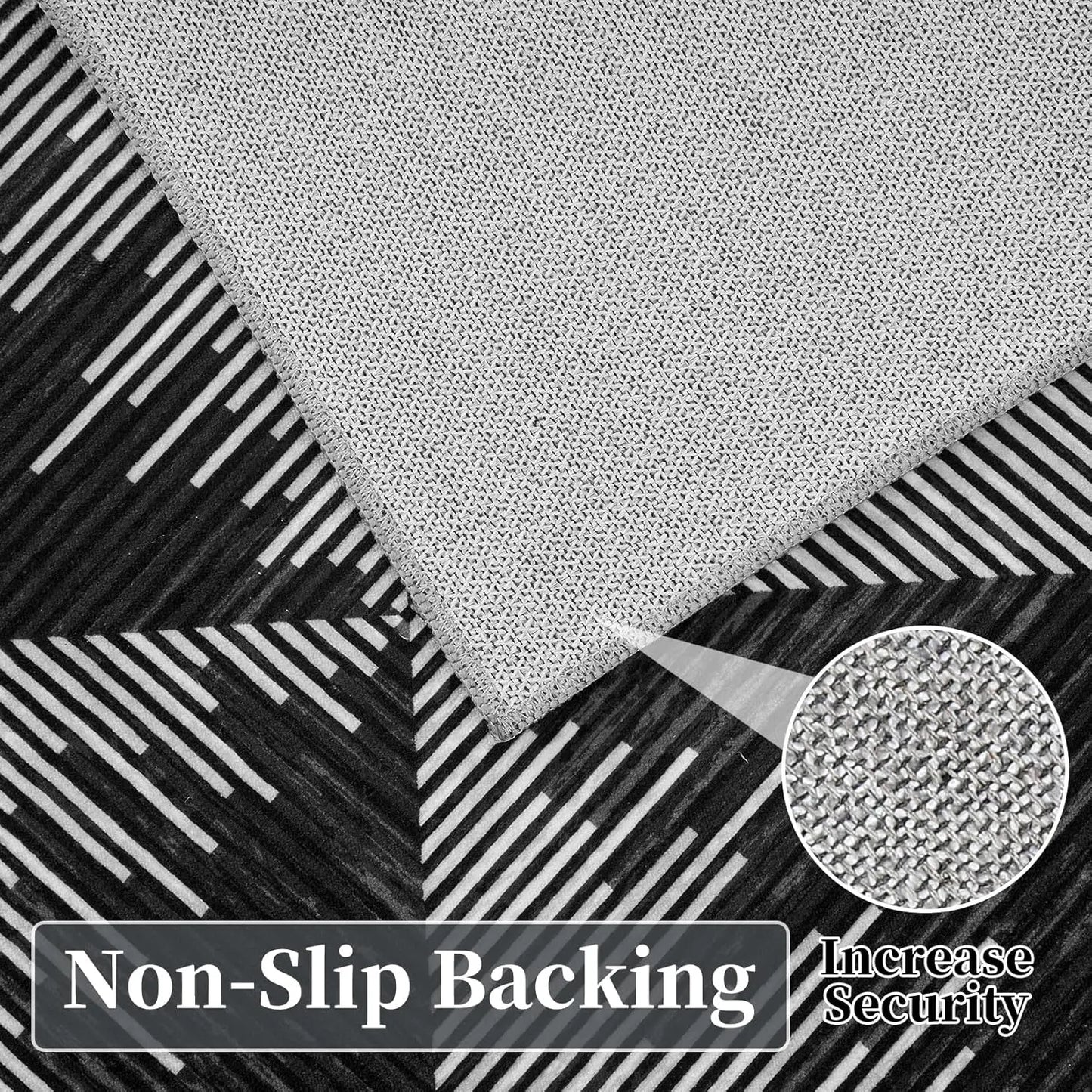 Area Rugs Modern Neutral Living Room Rug Machine Washable Rug for Bedroom Low Pile Farmhouse Carpet for Dining Room Entryway