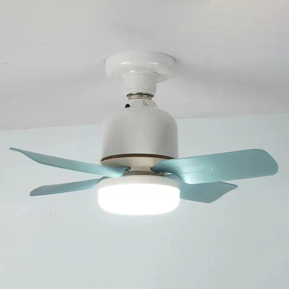 E27 Socket White Ceiling Fan with Remote Control 14W LED Replacement Light Bulb/Ceiling Fan Dimmable for Garage Kitchen Bedroom