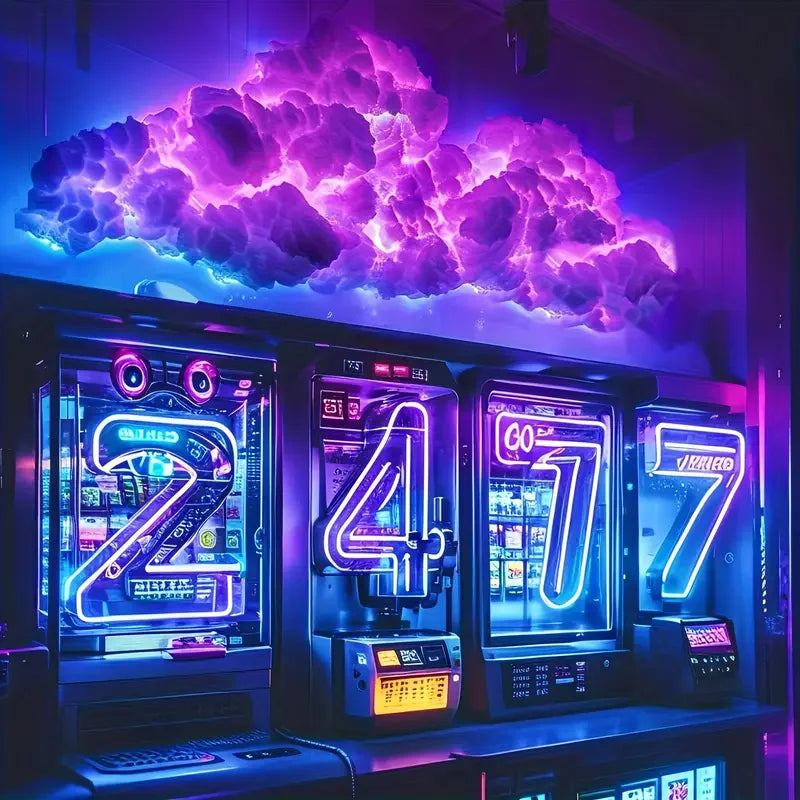 39.3inch 3D Thunder Cloud LED Ambient Light Remote and APP Control DIY Color Changing Light lamp for Game Room Party Club