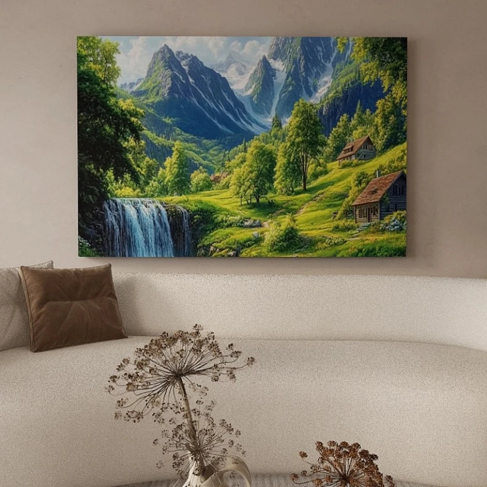 1.5-Inch Thick Pine Solid Wood Frame, Canvas Wall Art, Birthday Gift Art Wall Painting, Bedroom, Office, Living Room