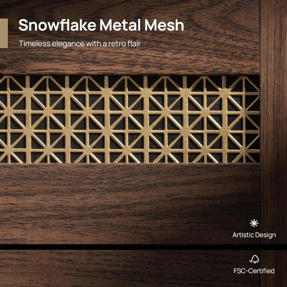 Large Night Stand Set 2, Nightstands Sets of 2 with Drawers and Shelf, Rustic Bedside Table for Bedroom, Mid Century Modern Nig