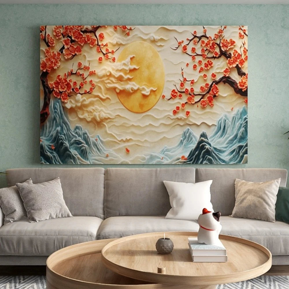 1.5-Inch Thick Pine Solid Wood Frame, Canvas Wall Art, Birthday Gift Art Wall Painting, Bedroom, Office, Living Room