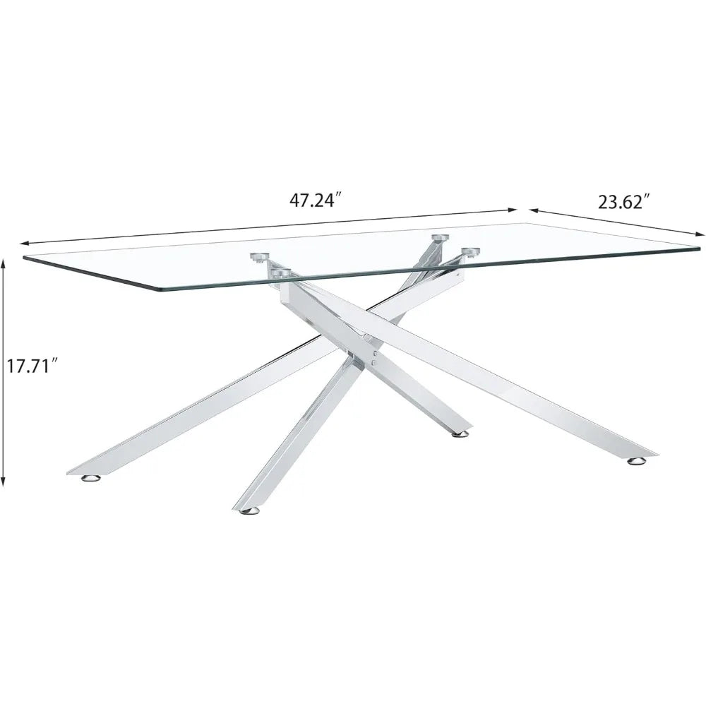 Living Room Set - Glass Coffee Table and 2 End Tables with Modern Design Set of 3 (Large Coffee Table + End Table x2, Gold)