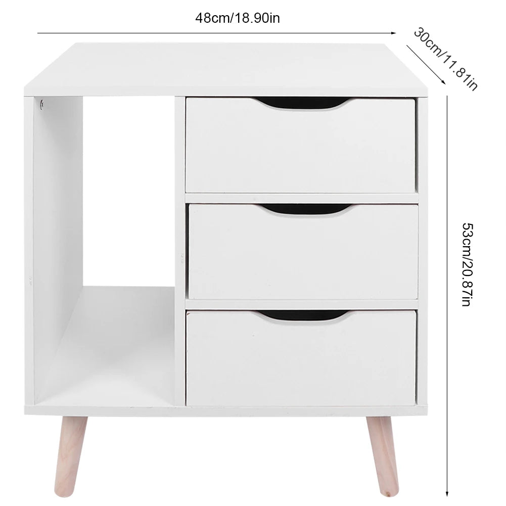 Drawer Bedside Table  Standing Bedroom Bedside Table Night Stand Cabinet with Drawers Foot Storage Organizer Bedside Cabinet