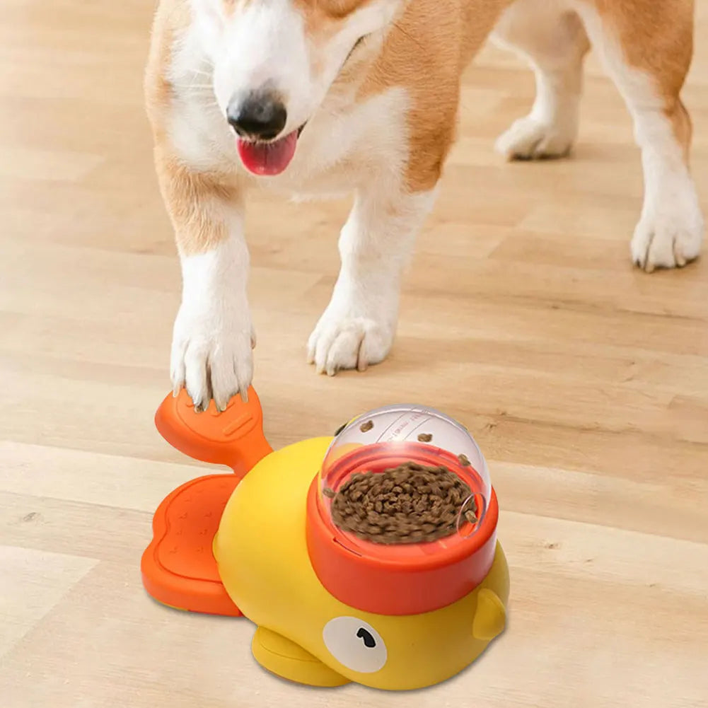 Dog Interactive Slow Feeder Cartoon Duck Design Interactive Pet Food Treat Dispenser Pet Snack Feeder for Small & Medium Dogs