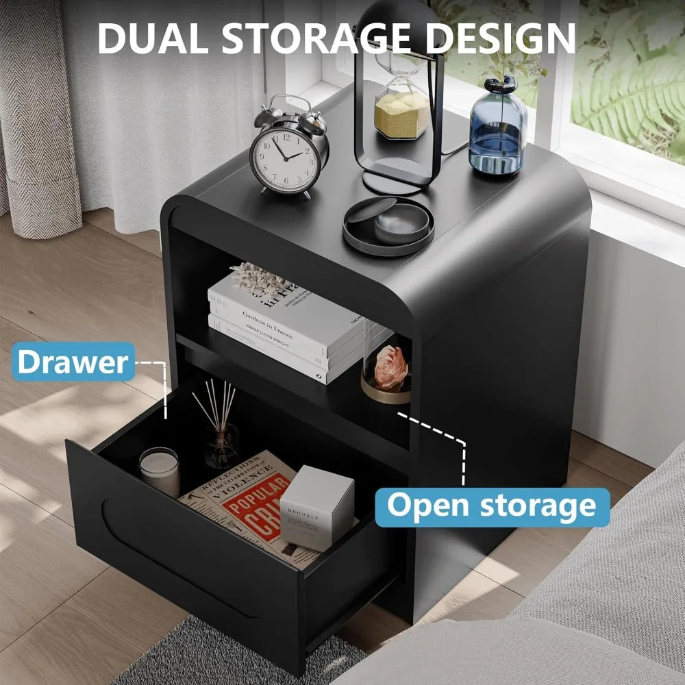 Modern 3-Piece Bedroom Furniture Set: Wooden 6-Drawer Dresser, Pair of 2-Drawer Nightstands, and Wide Chest of Drawers
