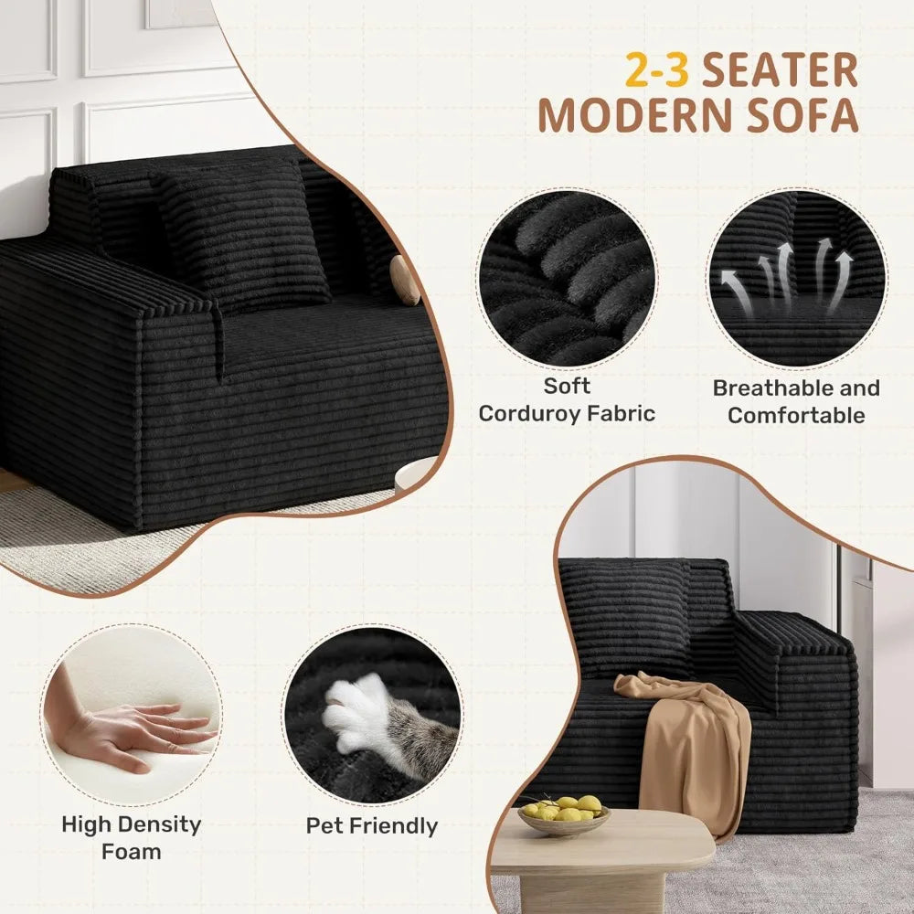 Cloud Loveseat Sofa, No Assembly Required Comfy Deep Seat Couches 1 pcs for Living Room, Bedroom, Apartment