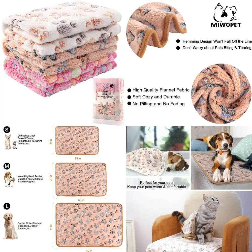 3 Pack Cat and Dog Blanket Soft & Warm Fleece Flannel Sleep Mat, Great Pet Throw for Puppy, Kitten,Cats,Small Dogs (Small 23" x