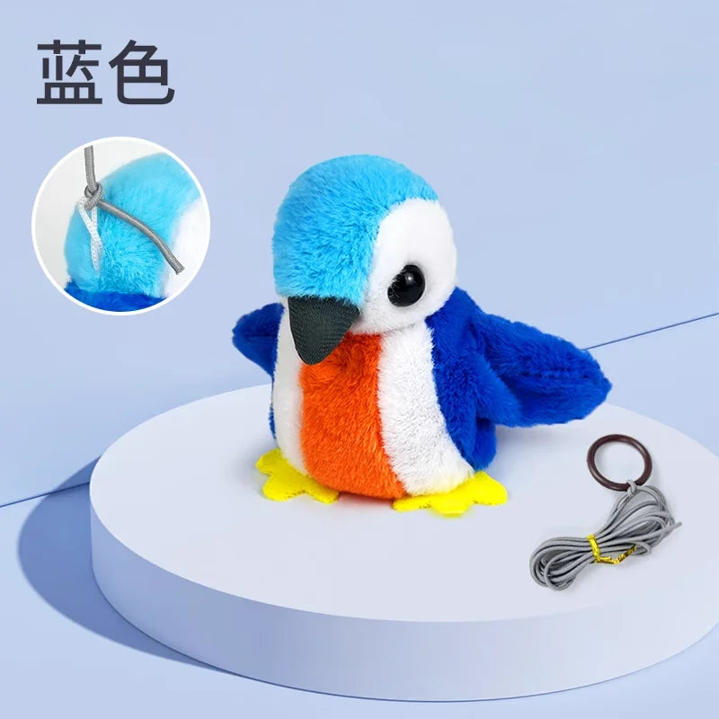 Interactive Cat Toys Flapping Wings(no Flying) Sparrow Catnip Toys Simulated Chirping Bird with Vibration Sensor for Cats