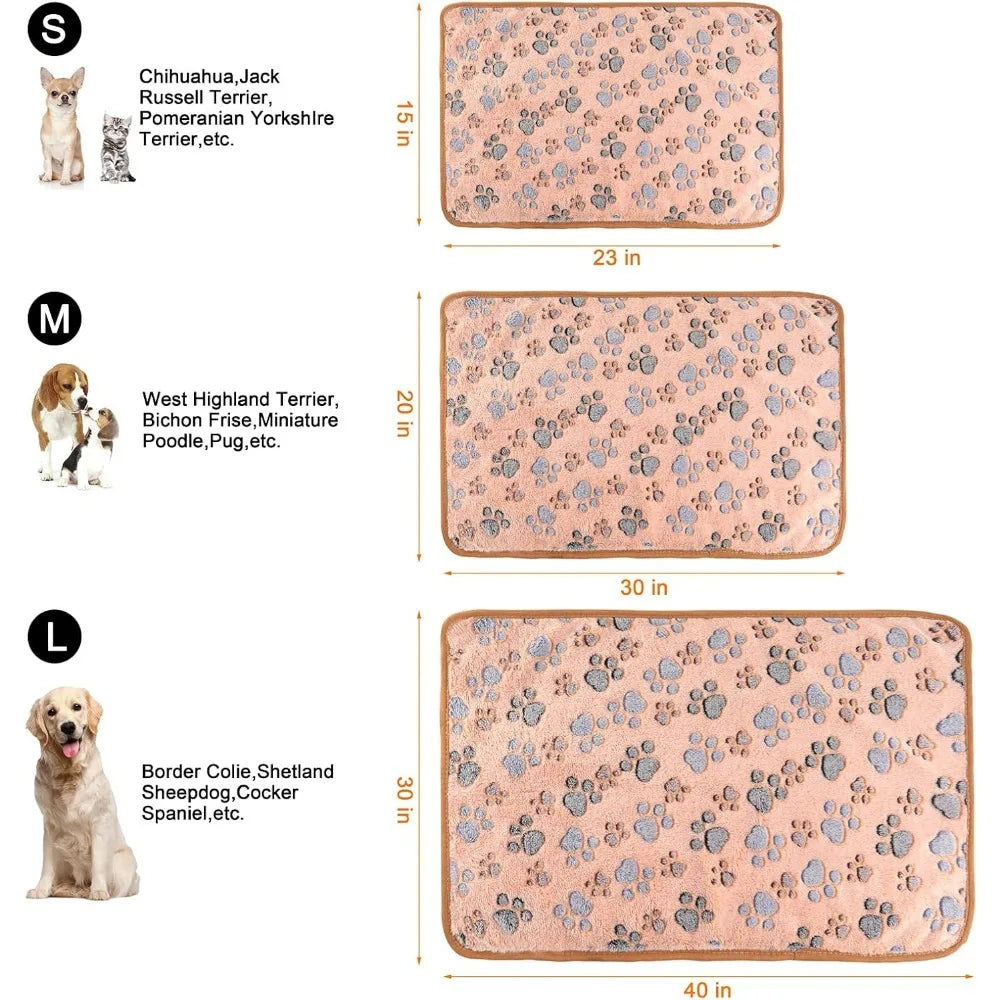 3 Pack Cat and Dog Blanket Soft & Warm Fleece Flannel Sleep Mat, Great Pet Throw for Puppy, Kitten,Cats,Small Dogs (Small 23" x
