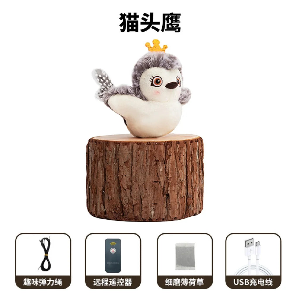 Interactive Cat Toys Flapping Wings(no Flying) Sparrow Catnip Toys Simulated Chirping Bird with Vibration Sensor for Cats