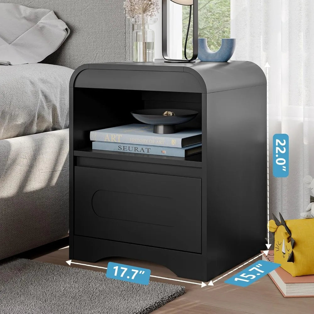 Modern 3-Piece Bedroom Furniture Set: Wooden 6-Drawer Dresser, Pair of 2-Drawer Nightstands, and Wide Chest of Drawers