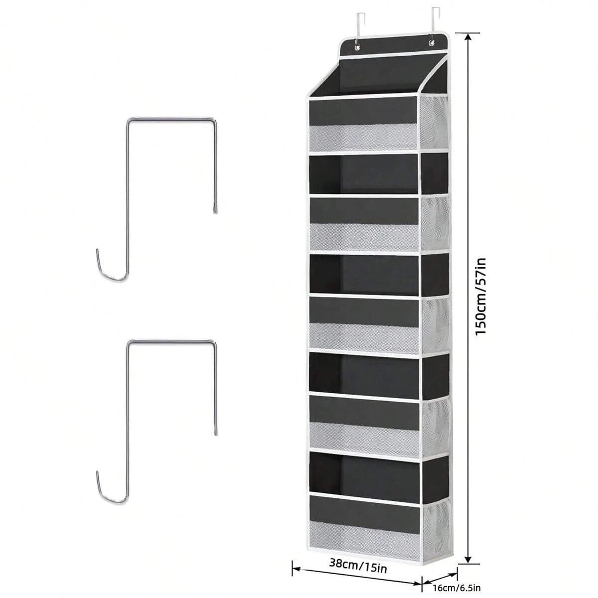 5 Layer Hanging Organizer Over The Door Organizer Hanging Storage With 5 Mesh Pockets For Pantry Bathroom Bedroom Kitchen Dorm