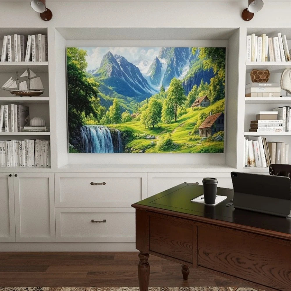 1.5-Inch Thick Pine Solid Wood Frame, Canvas Wall Art, Birthday Gift Art Wall Painting, Bedroom, Office, Living Room