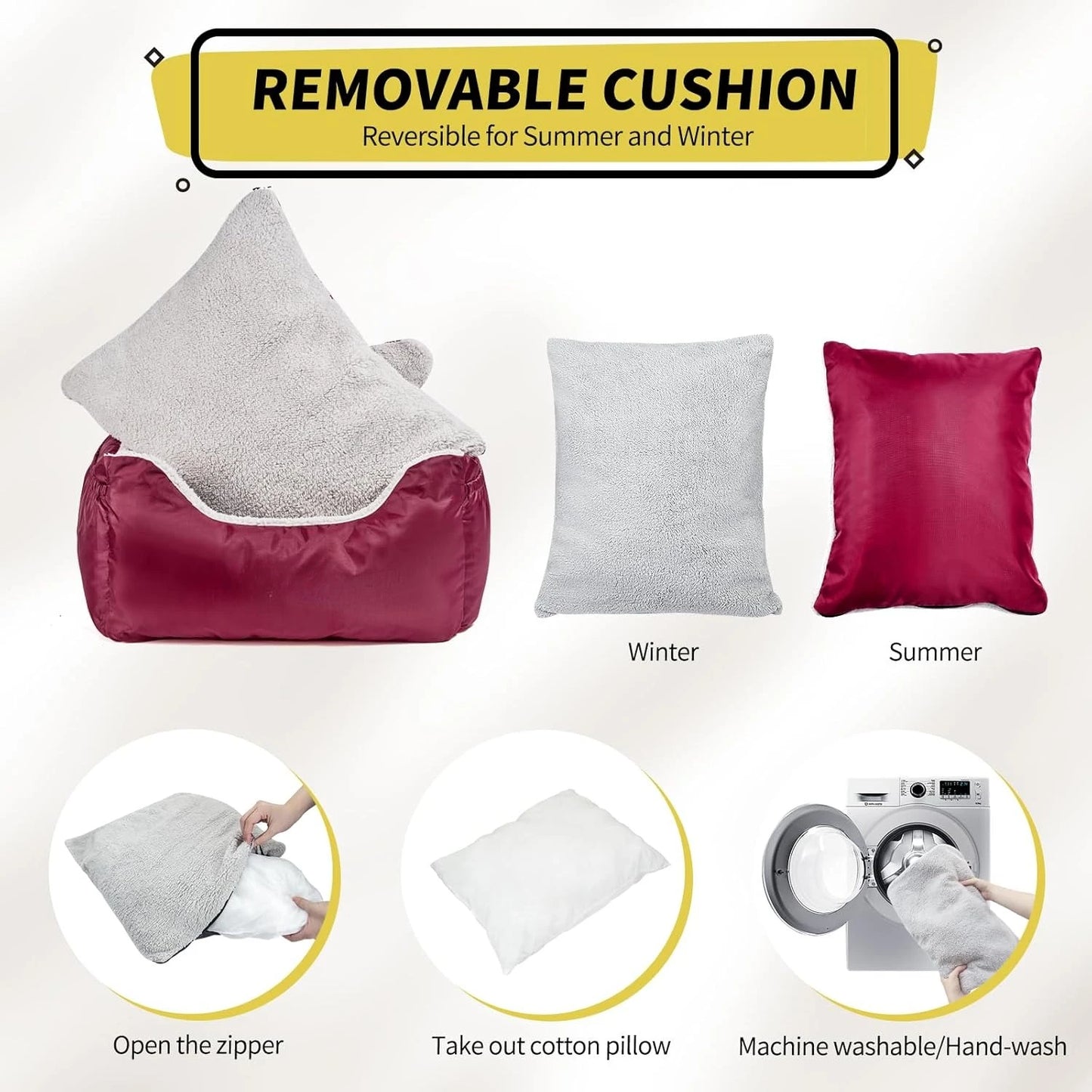 Dog Car Seat for Small Dogs, Fully Detachable and Washable Cat Carseats Under 25 lbs,Soft Pet Booster Seats with Storage Pockets